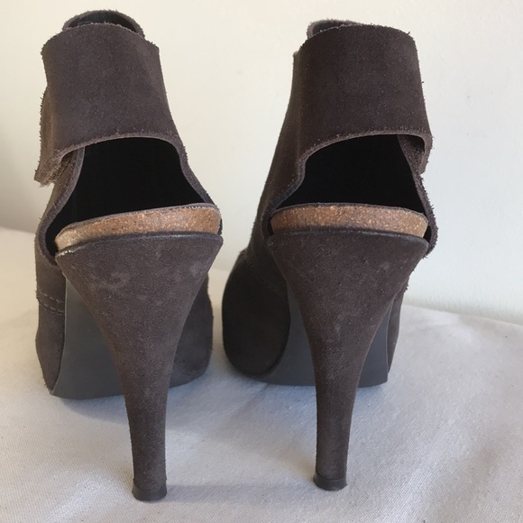 Pedro Garcia stilletto Heel sz 38.5 open toe back strap brown suede cork footbed - Picture 4 of 12